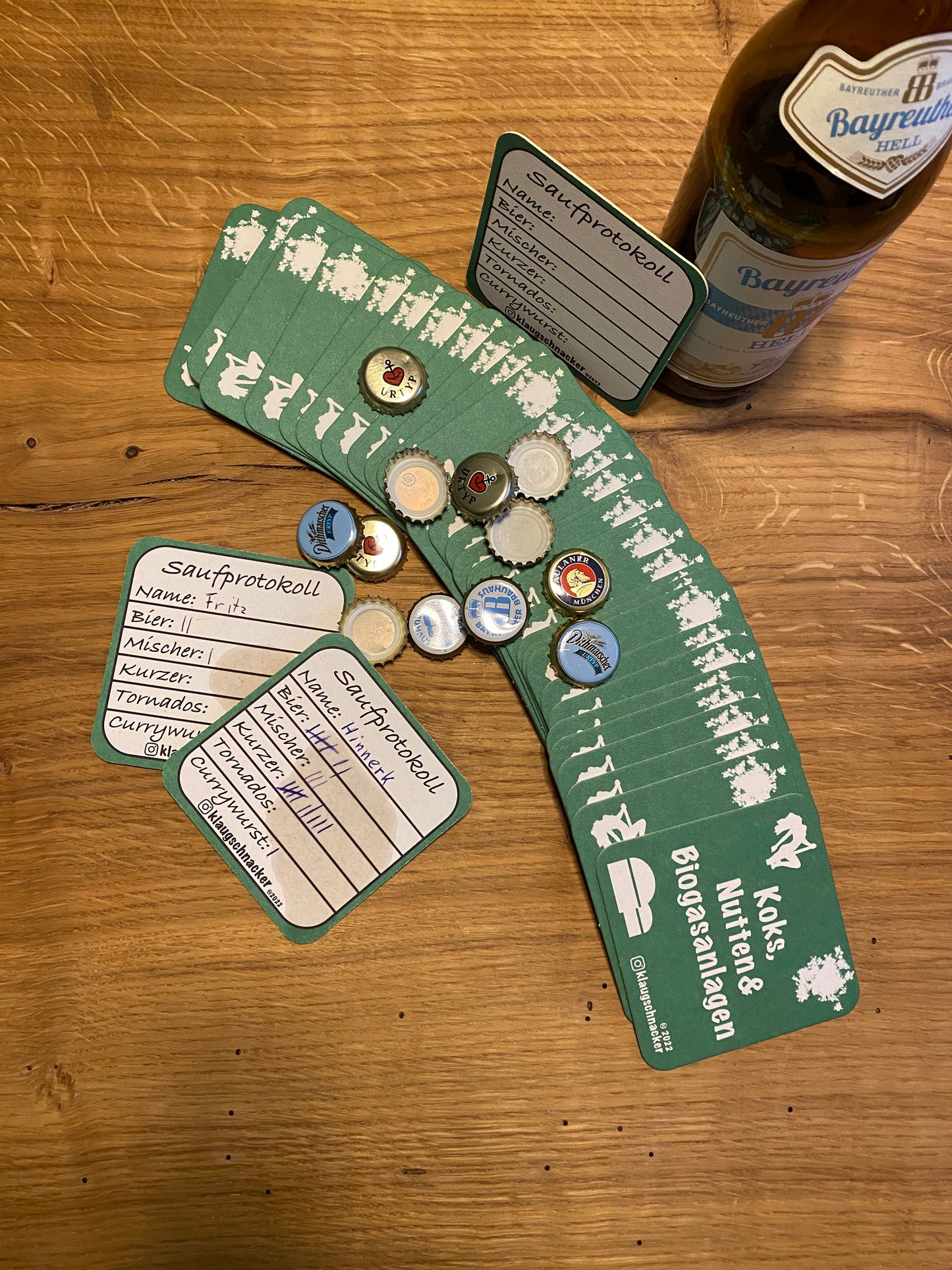 Bierdeckel "K()ks, N*tten & Biogasanlagen"